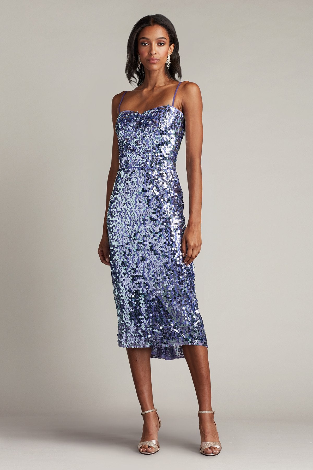 Mikala Sequin Corset Back Midi Dress