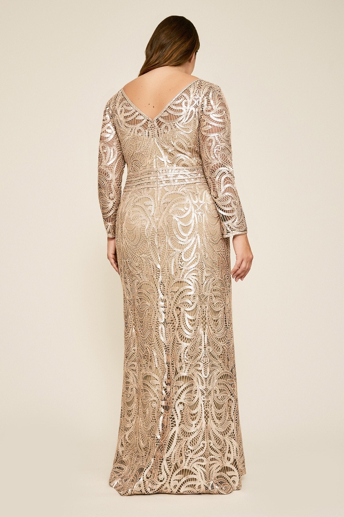 Fabia Long-Sleeve Sequin Gown - PLUS SIZE