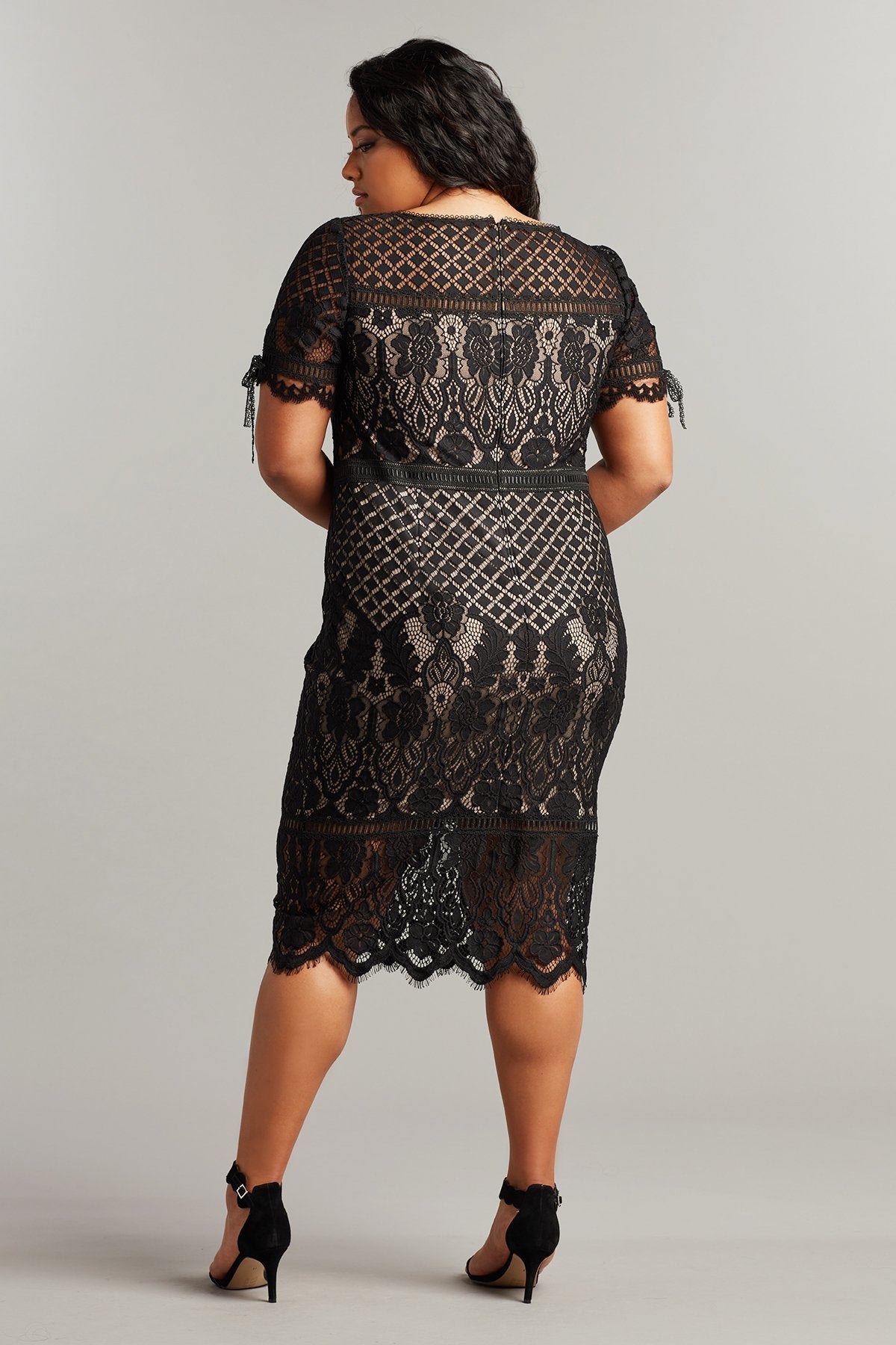 Bobek Lace Tea-Length Dress-PLUS SIZE