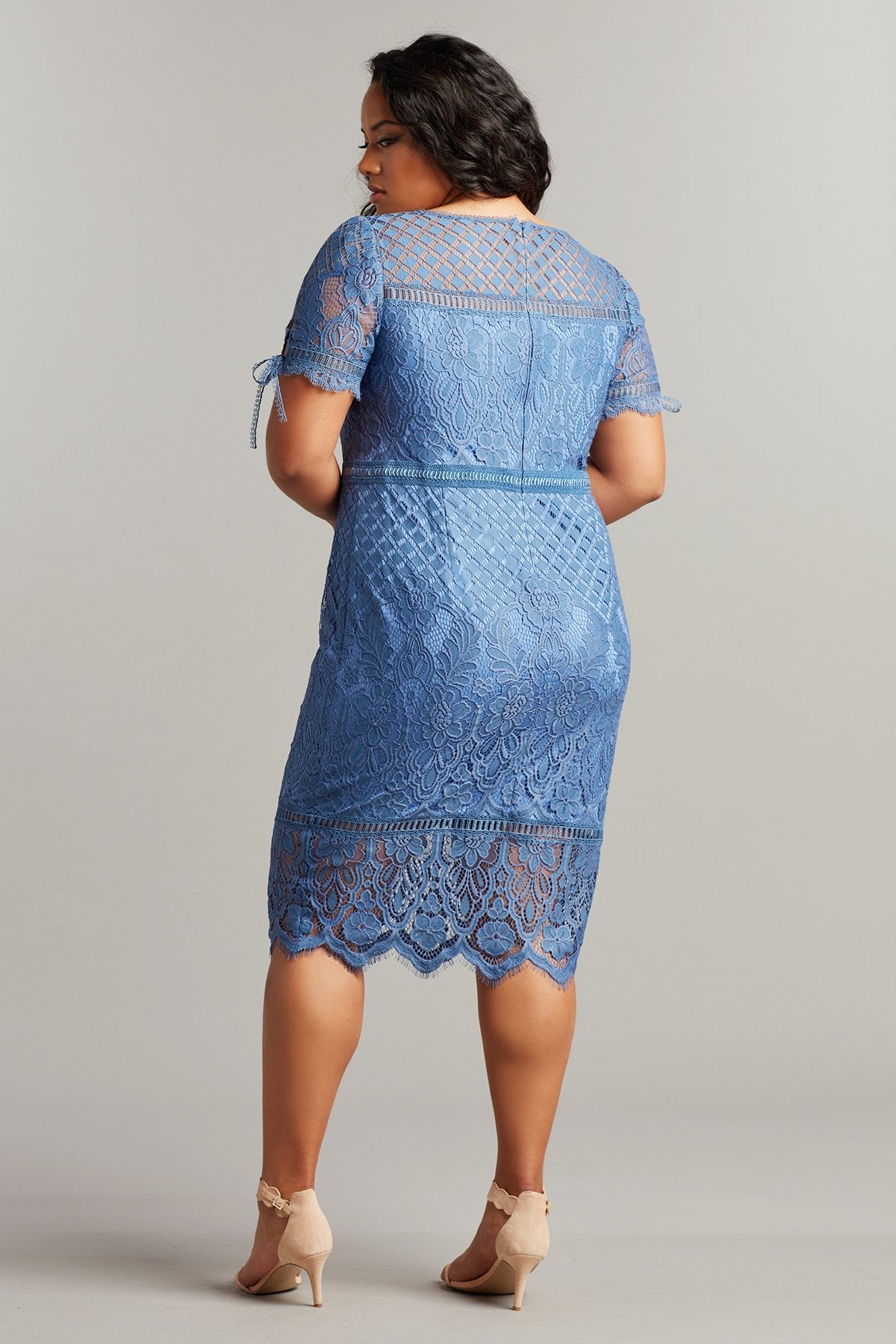 Bobek Lace Tea-Length Dress-PLUS SIZE