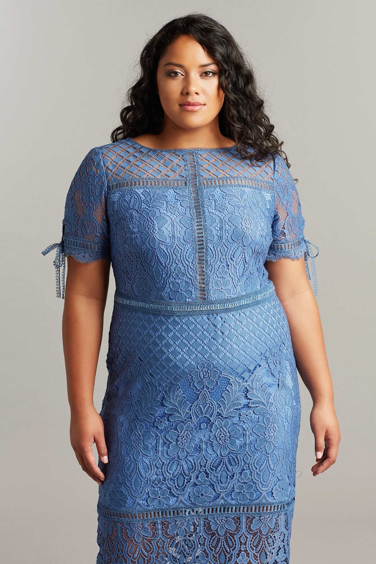 Bobek Lace Tea-Length Dress-PLUS SIZE
