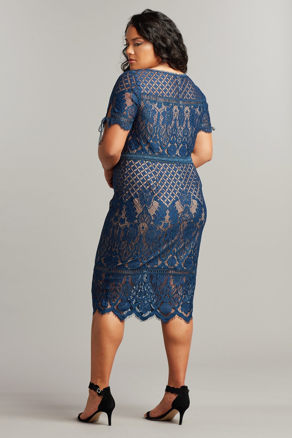 Bobek Lace Tea-Length Dress-PLUS SIZE