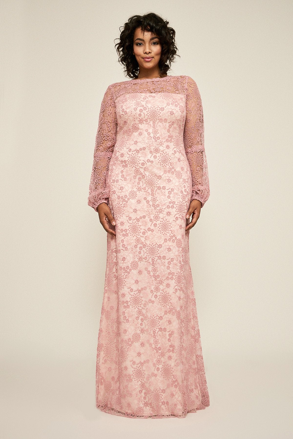 Tadashi Shoji - Neriah Long-Sleeve Lace Gown - PLUS SIZE