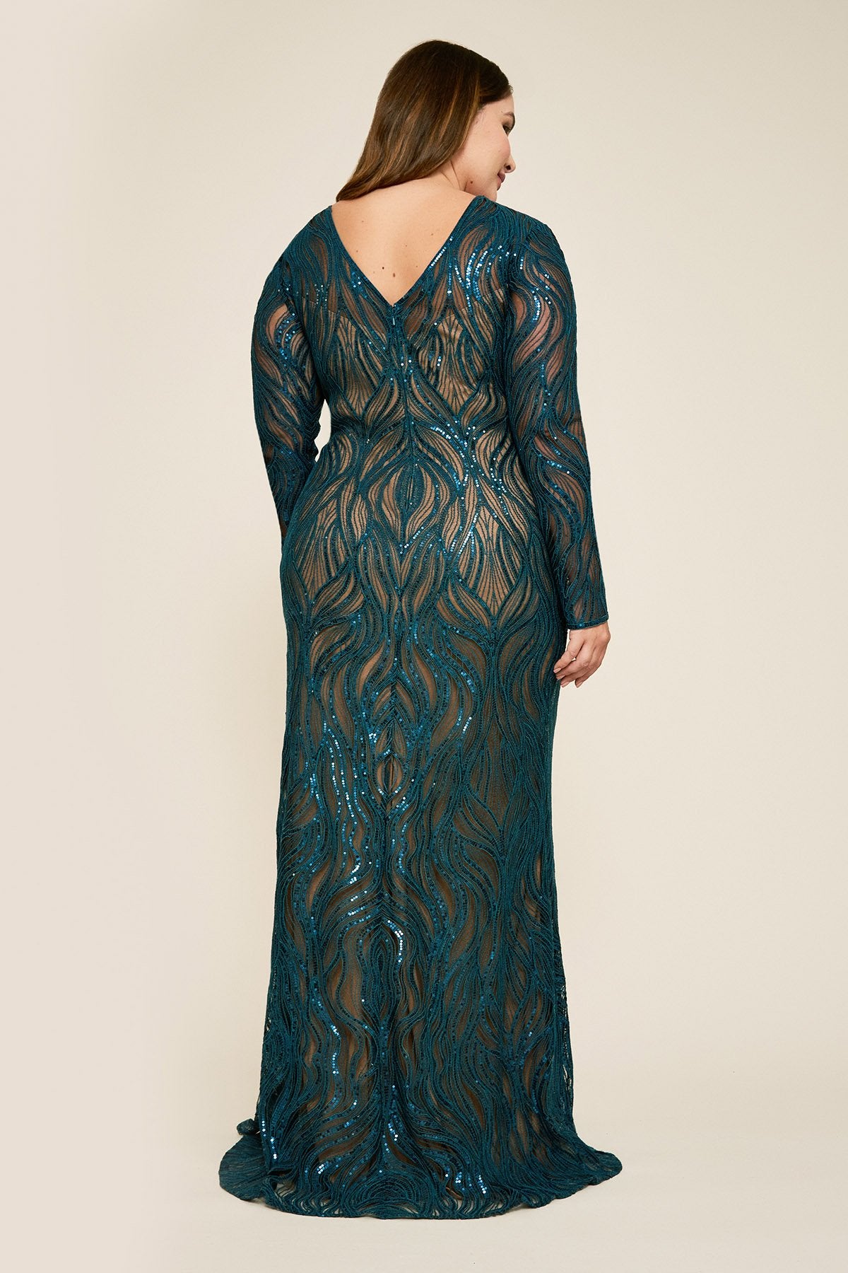 Tadashi Shoji -Vibiana Embroidered Sequin Gown - PLUS SIZE