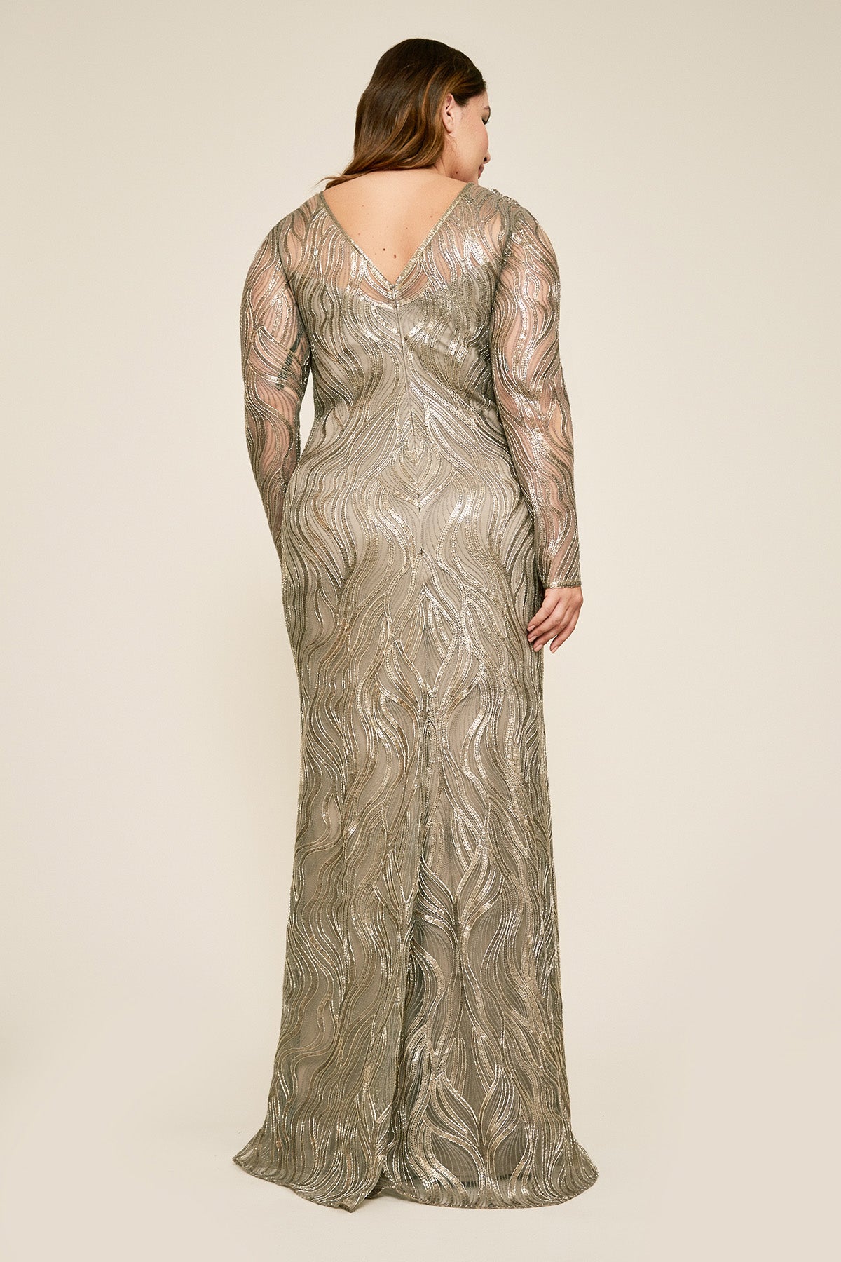 Vibiana Embroidered Sequin Gown - PLUS SIZE