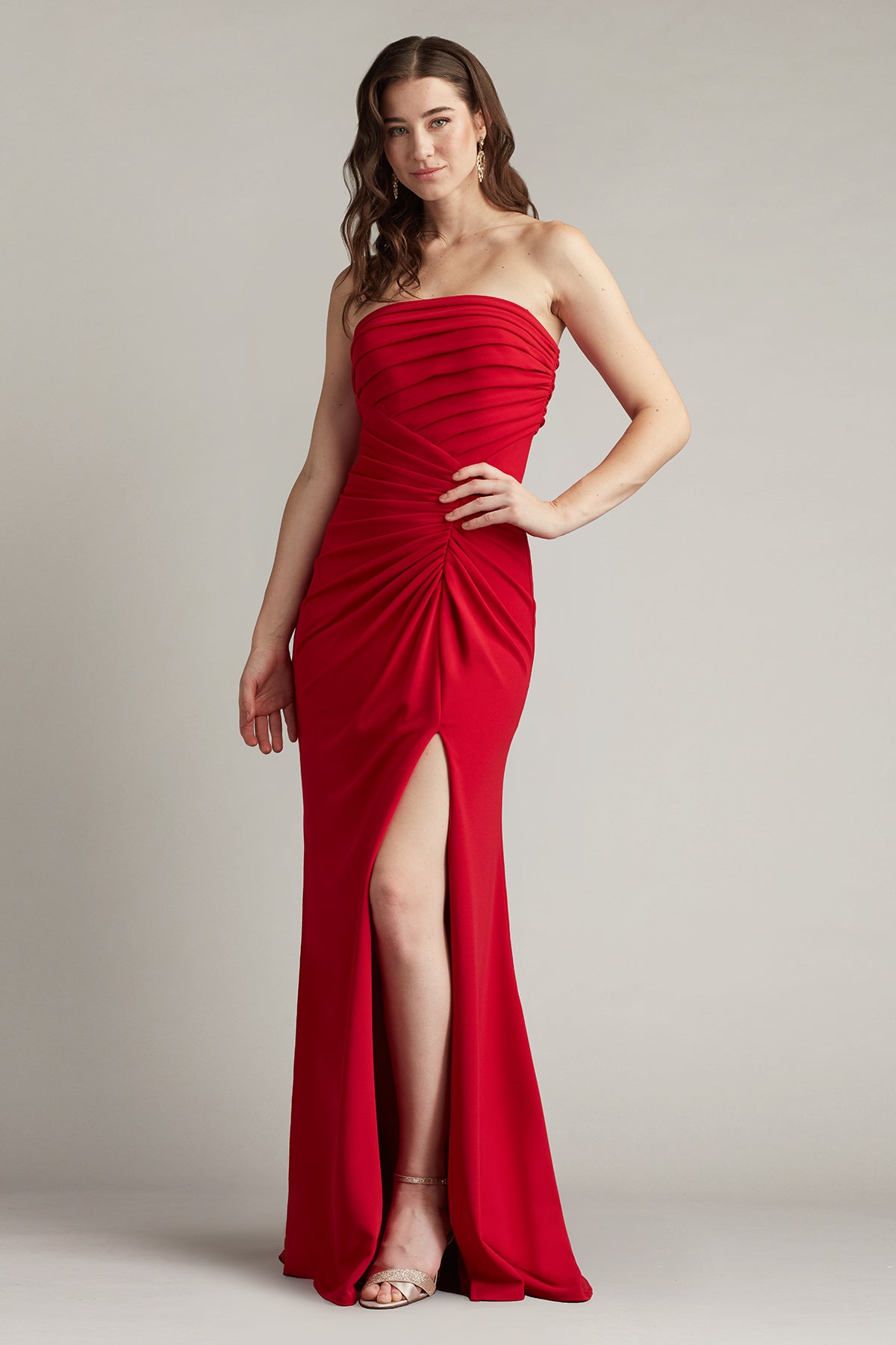 Dorsett Pleated Crepe Gown