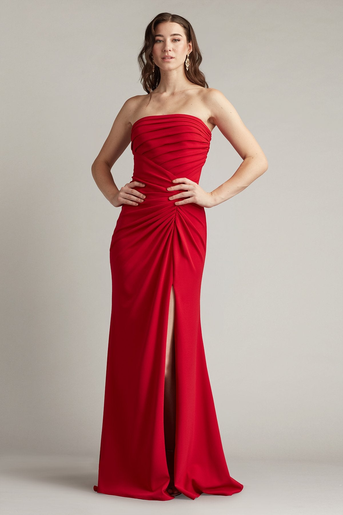 Dorsett Pleated Crepe Gown