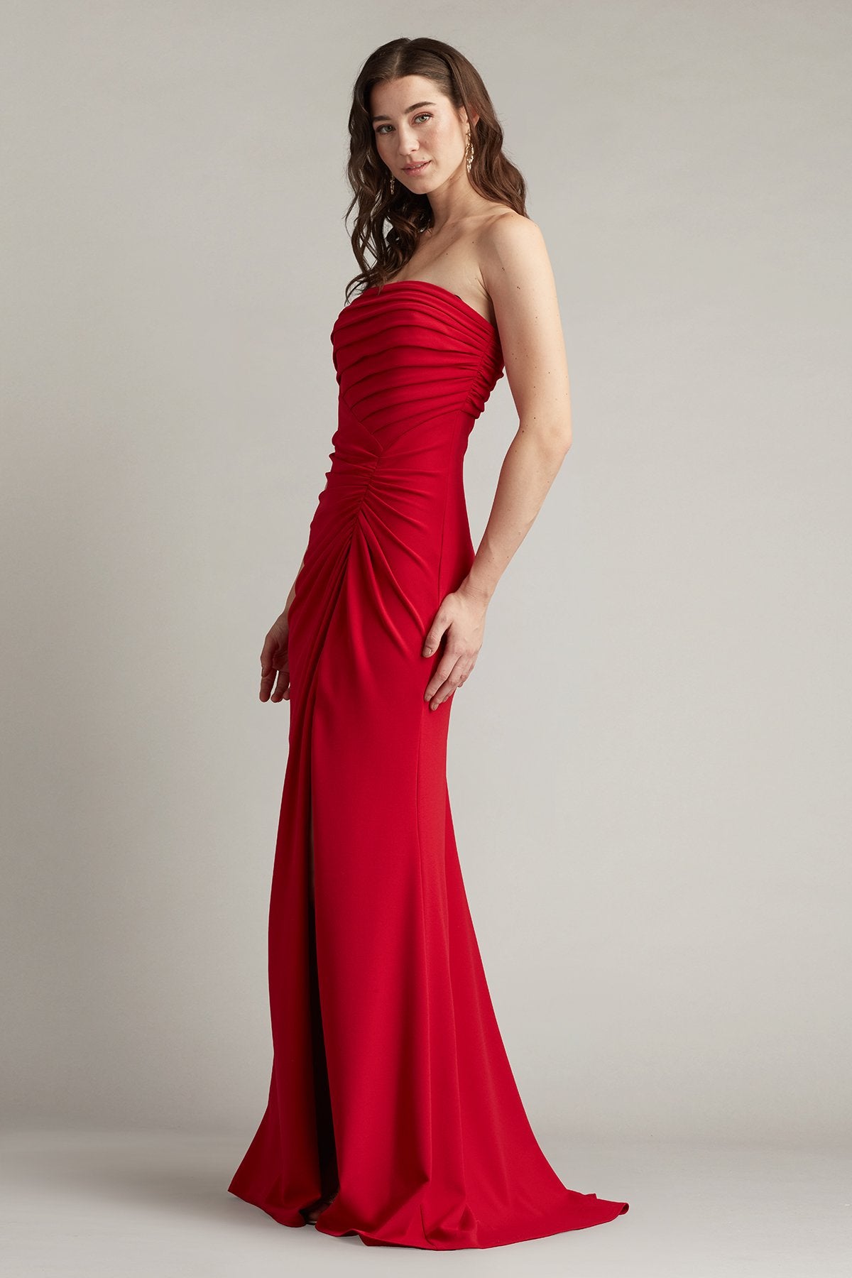 Dorsett Pleated Crepe Gown