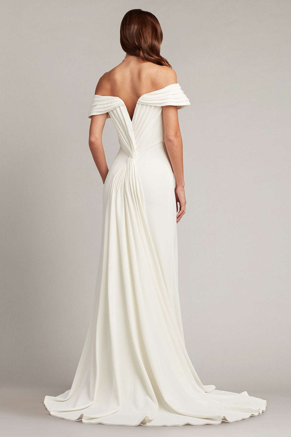 Winslow Pleated V-Back Gown