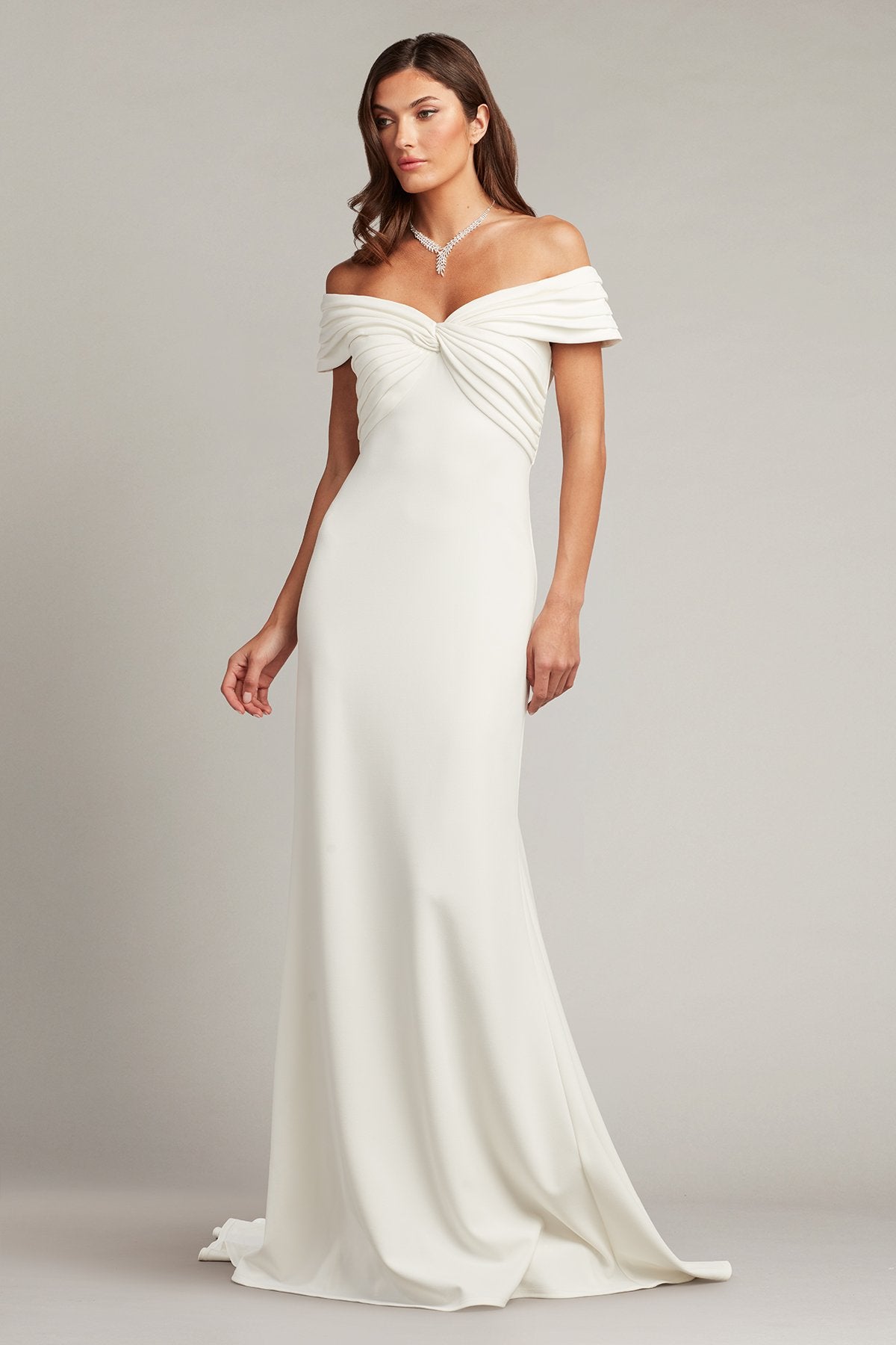 Winslow Pleated V-Back Gown