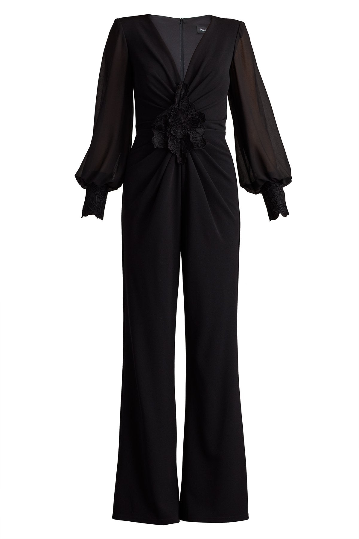 Sahana Bishop Sleeve Plunge Jumpsuit