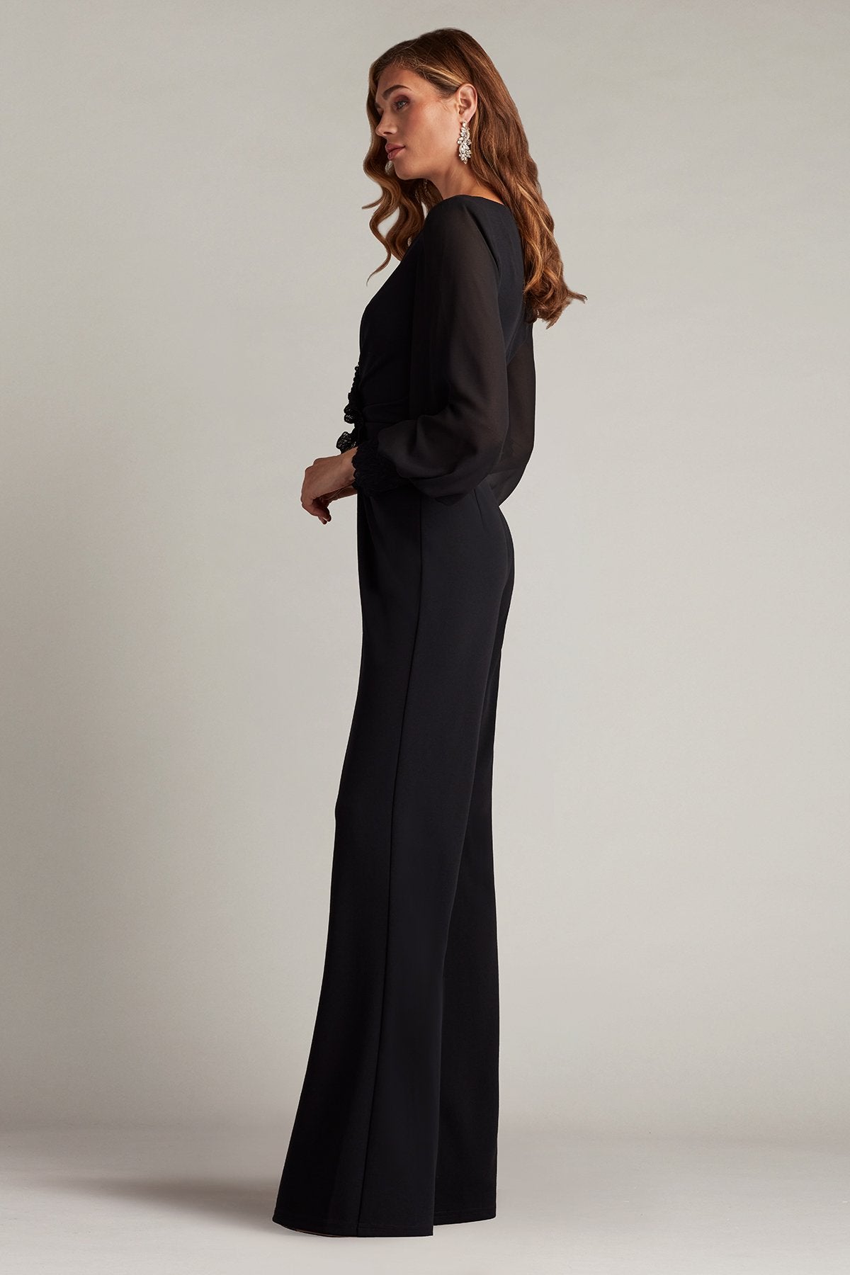 Sahana Bishop Sleeve Plunge Jumpsuit