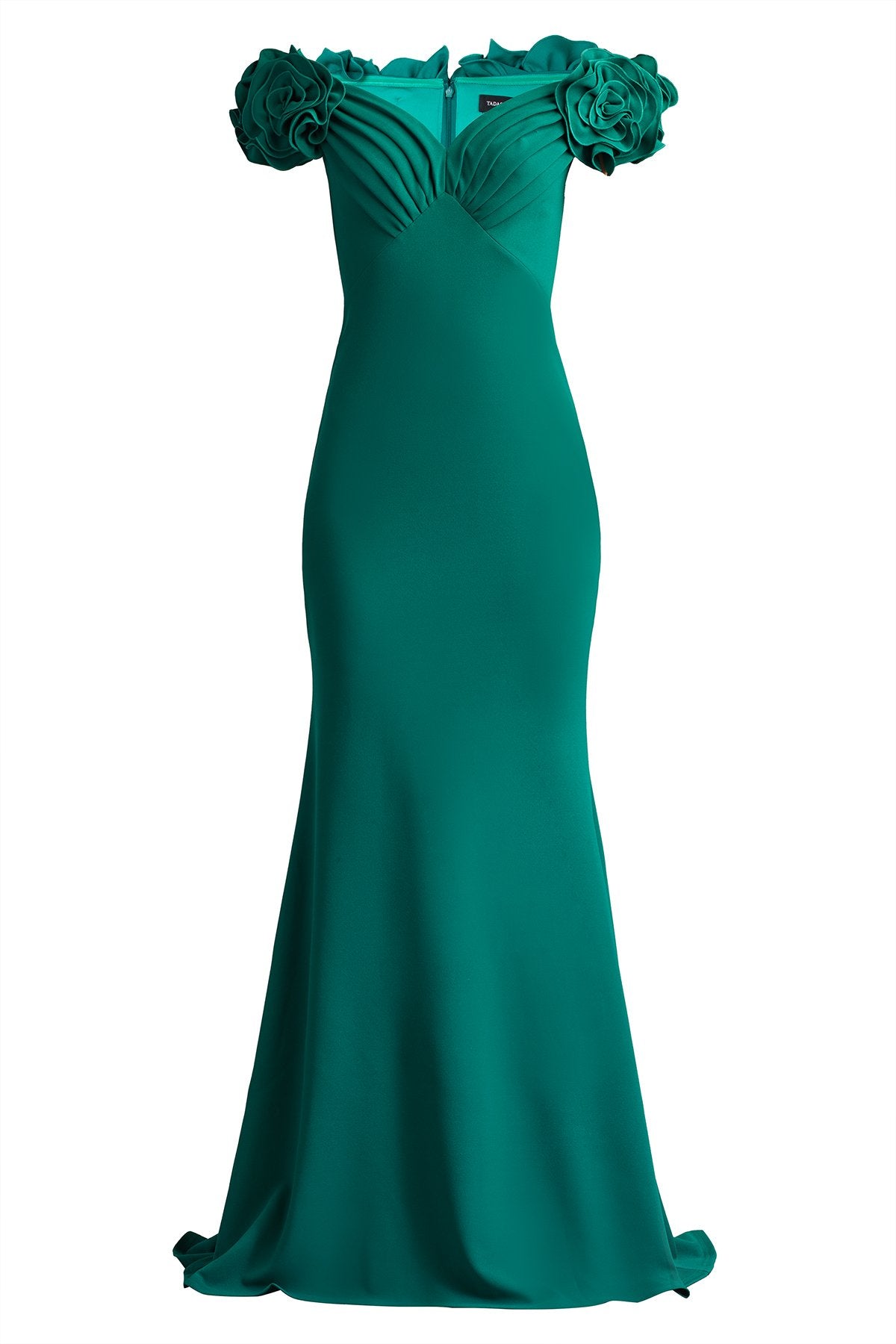 Avenne Rosette-Embellished Gown