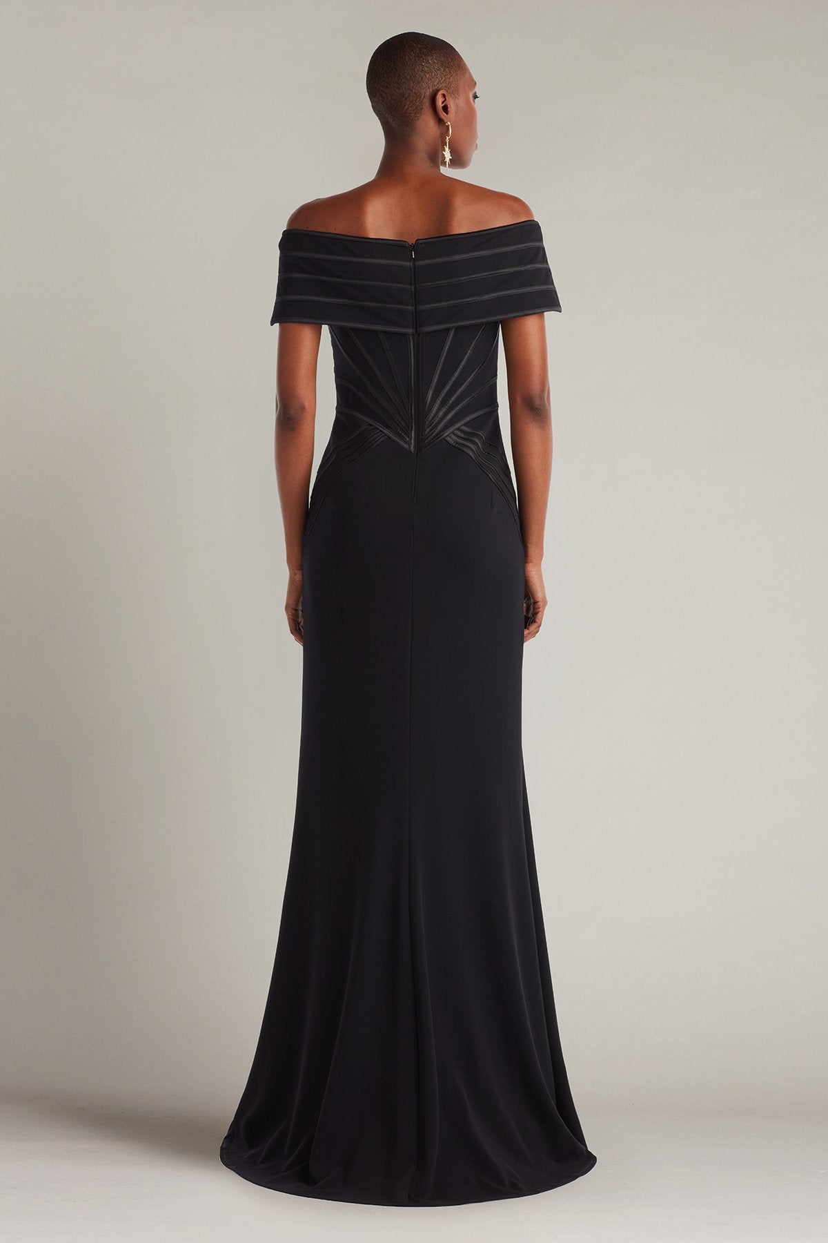 Meridian Sundial Off-Shoulder Gown