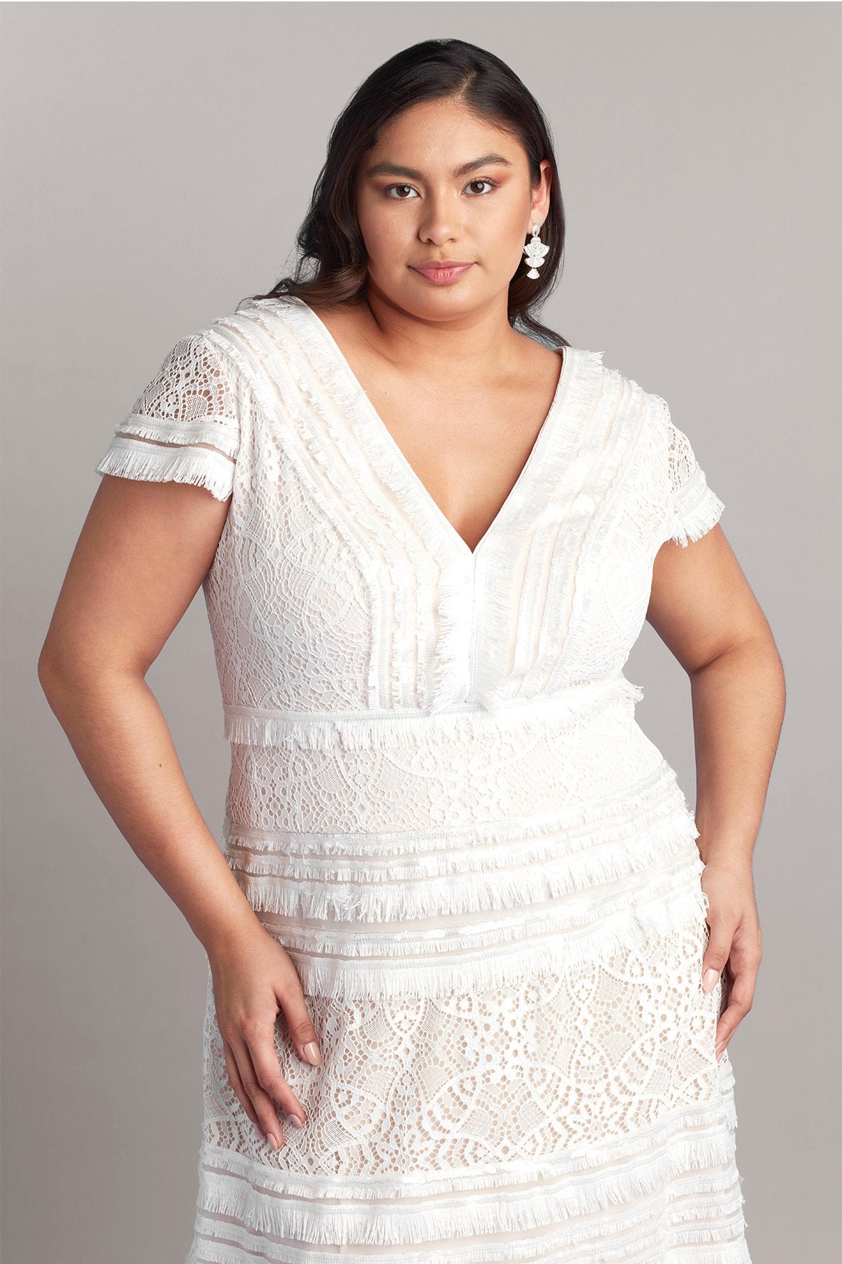 Nisa Lace & Fringe Gown - PLUS SIZE