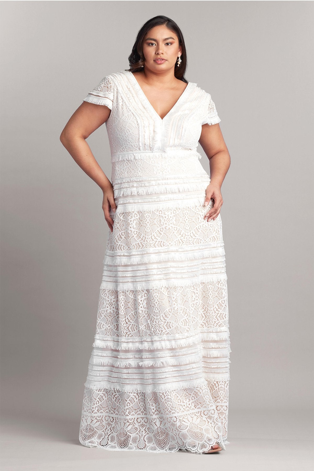 Nisa Lace & Fringe Gown - PLUS SIZE