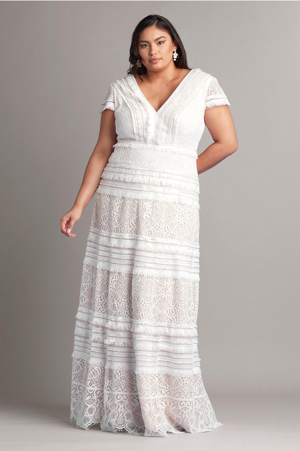 Nisa Lace & Fringe Gown - PLUS SIZE