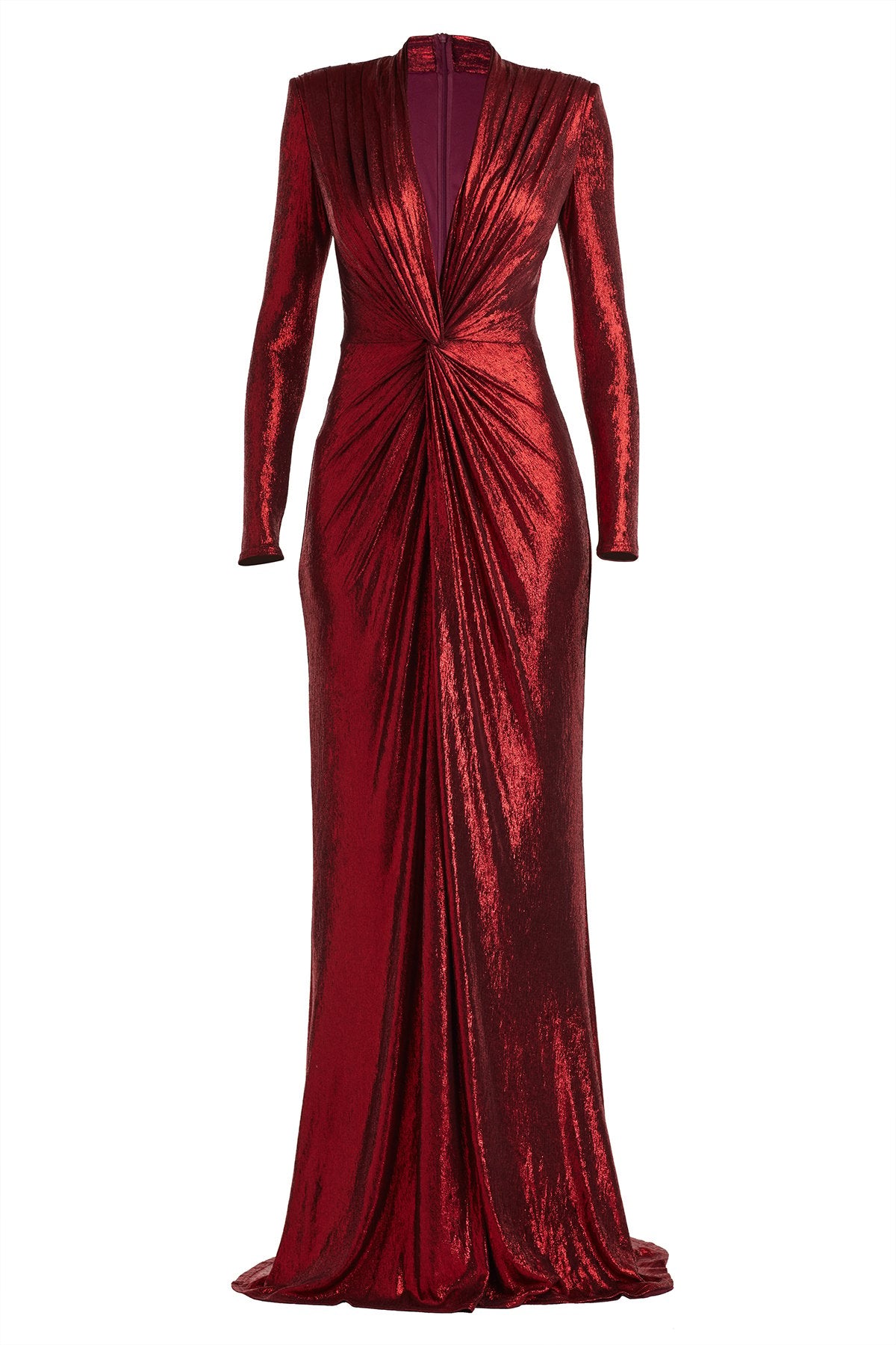 Ferrum Metallic Twist Drape Gown