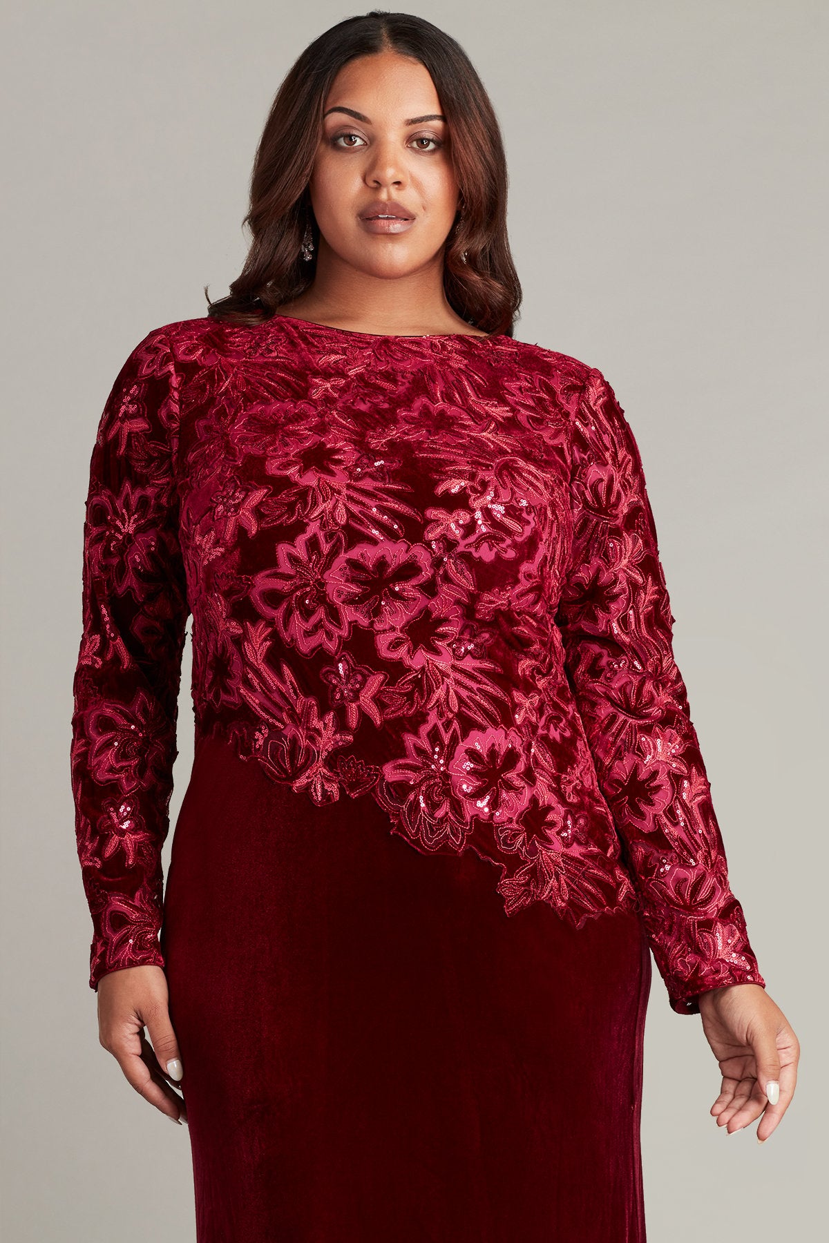 Gatlin Sequin Burnout Velvet Gown - PLUS SIZE