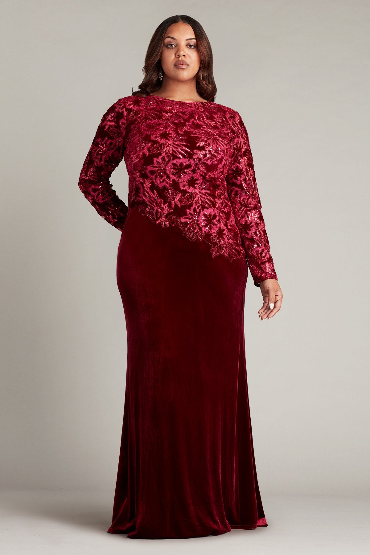 Gatlin Sequin Burnout Velvet Gown - PLUS SIZE