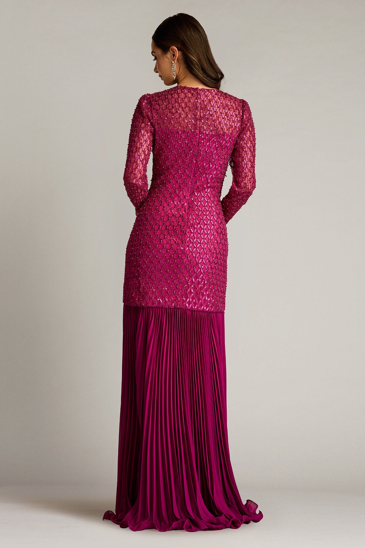 Halim Sequin Embroidered Illusion Gown