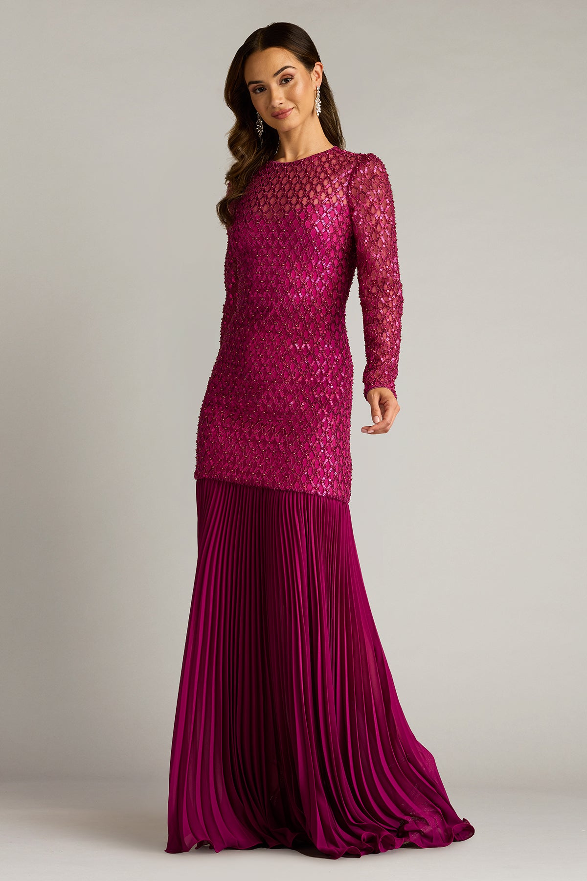 Halim Sequin Embroidered Illusion Gown