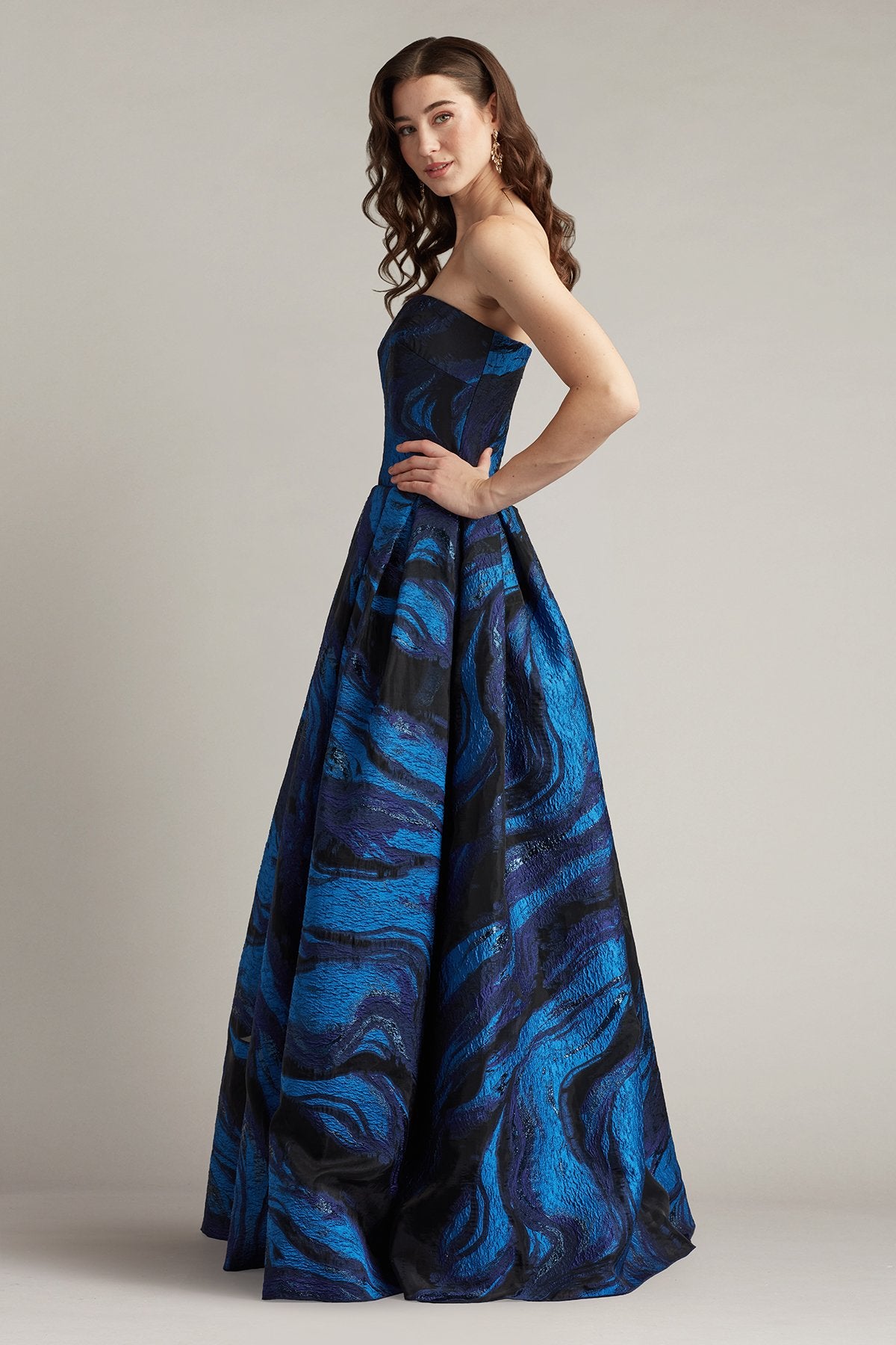 Valora Strapless Jacquard Ball Gown