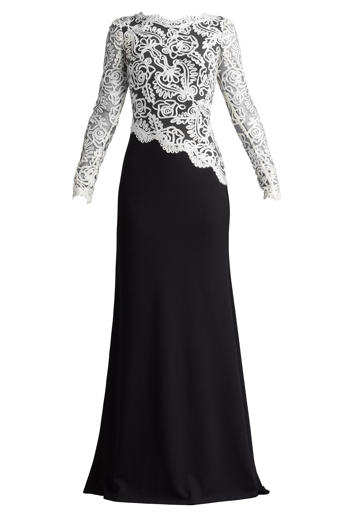 Randall Embroidered Crepe Gown