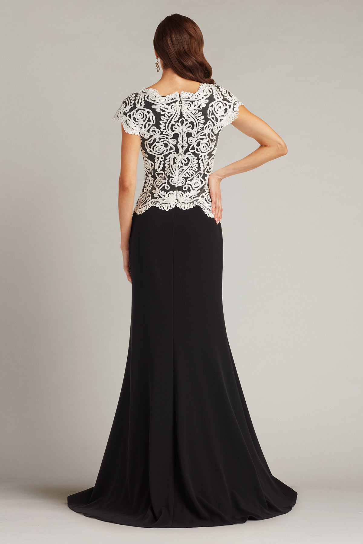Isadora Embroidered Crepe Gown