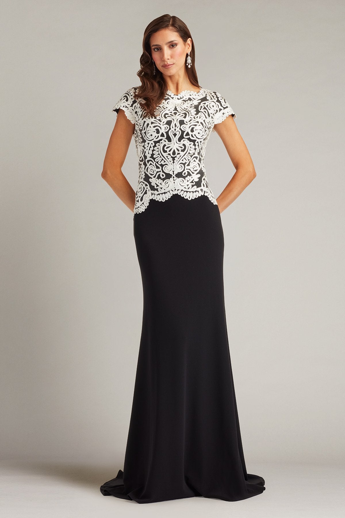 Isadora Embroidered Crepe Gown