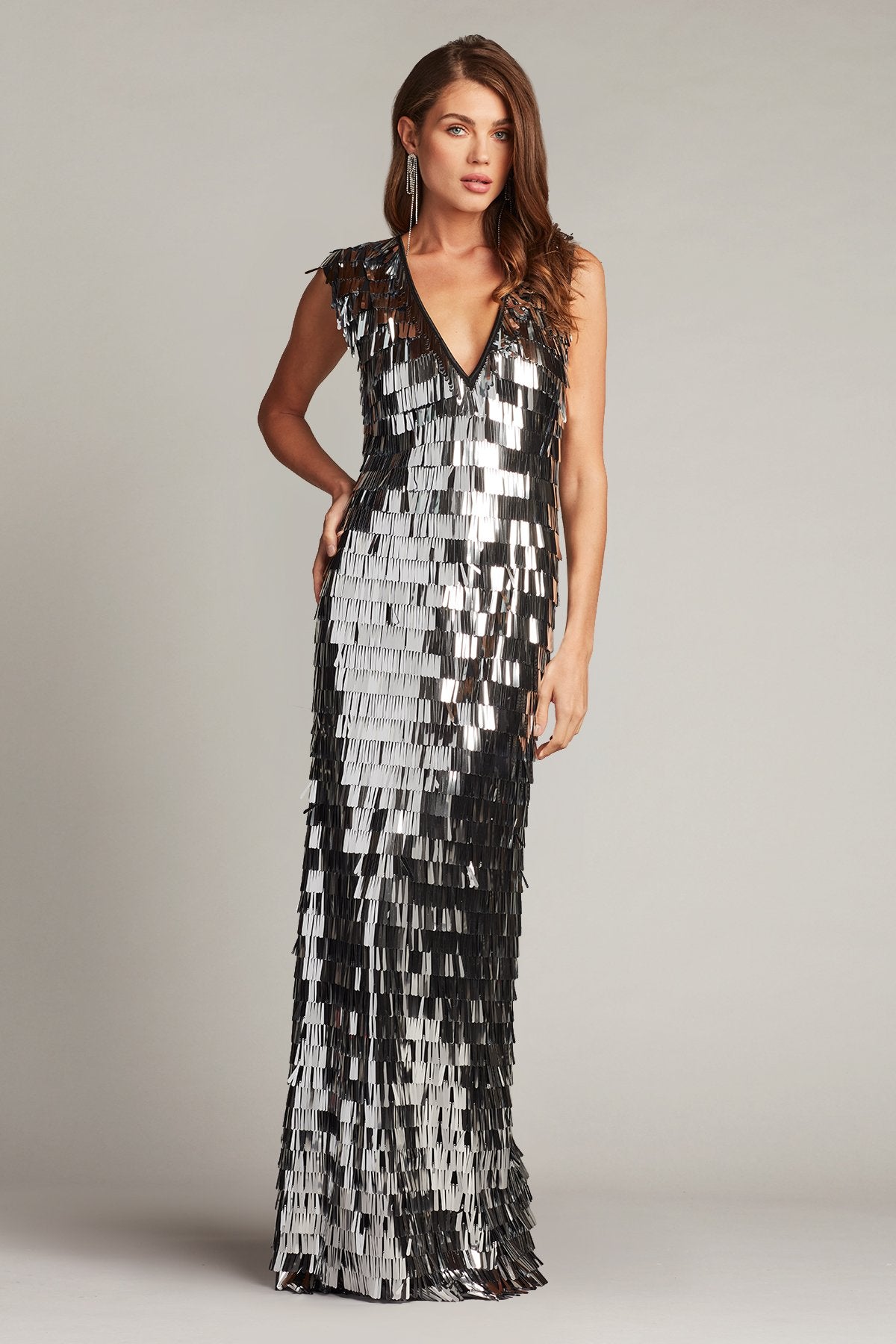 Kipper Plunge Neck Gown